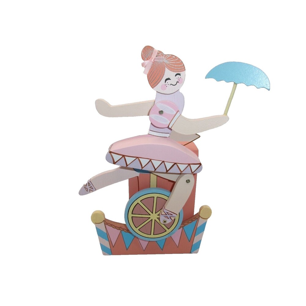 Enesco Circus Performer Redhead Girl in Tutu Music Box Movement Works See Video